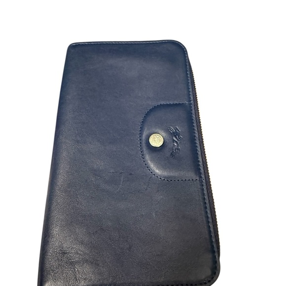 Longchamp L-Shaped Leather Zip Wallet - Excellent Condition, Navy - Picture 2 of 4